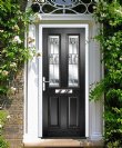 Black door with Prairie Glass